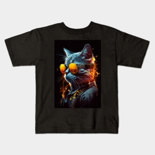 Cyberpunk Cat Kids T-Shirt